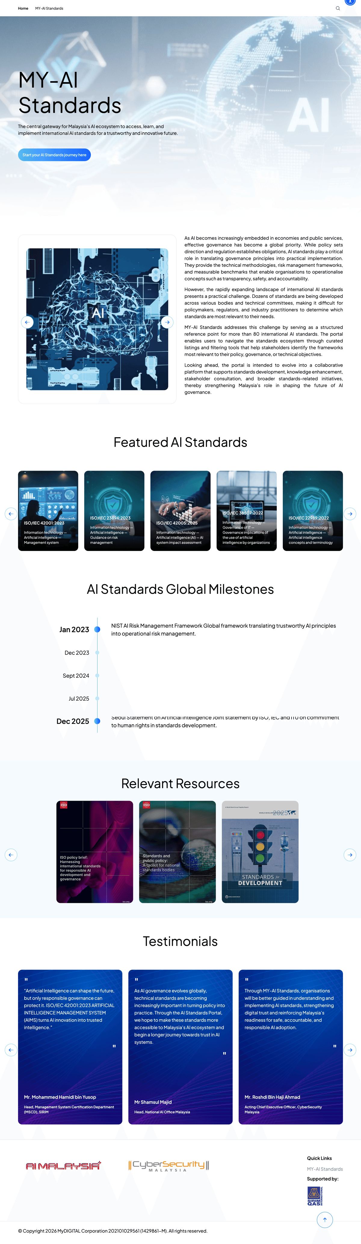 MY-AI Standards Portal