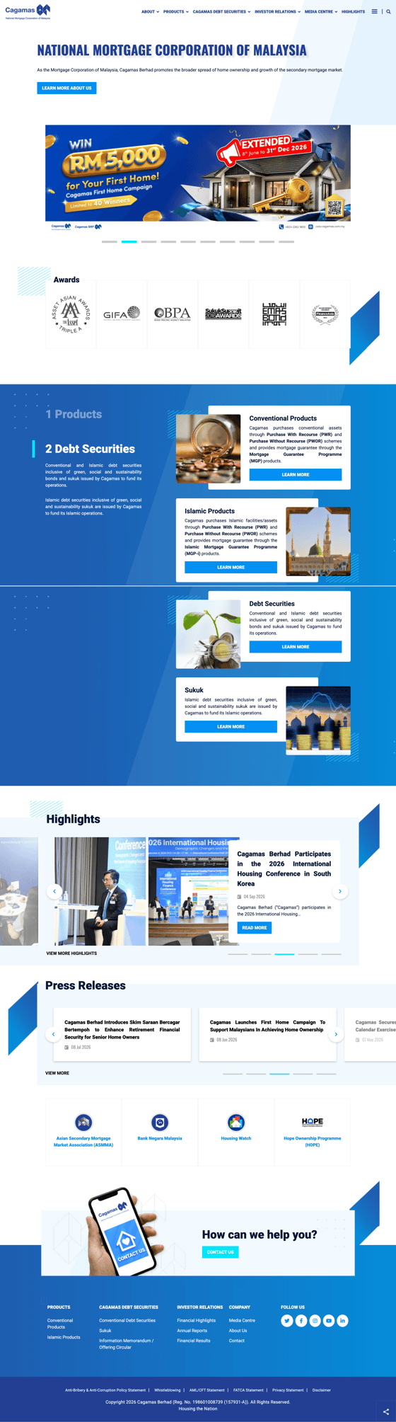 Cagamas Berhad Corporate Website