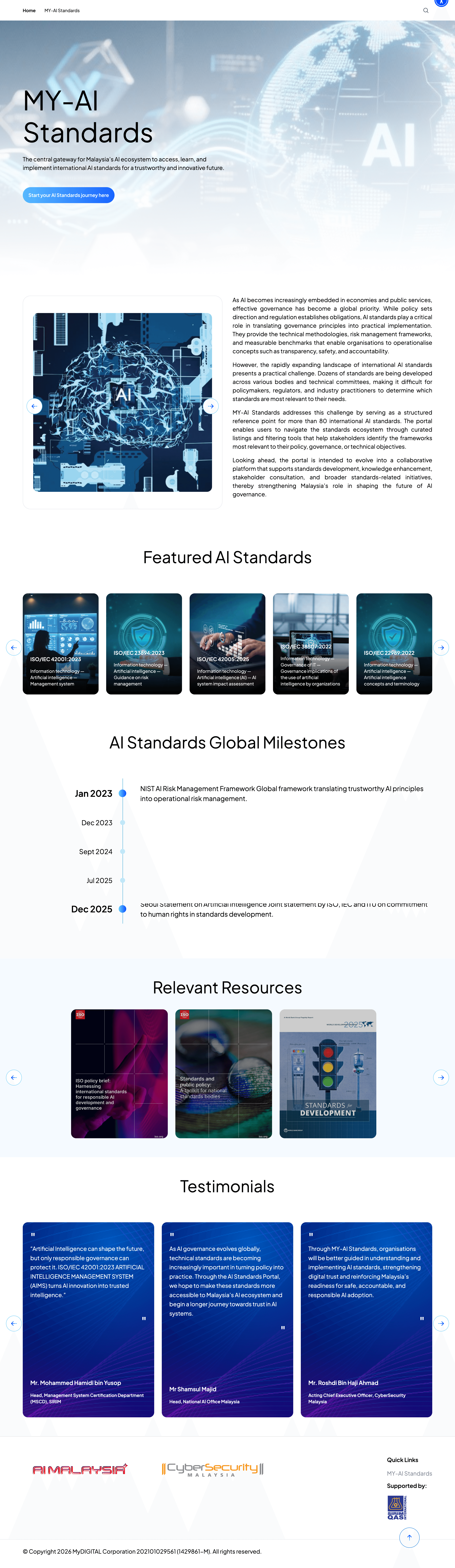 MY-AI Standards Portal